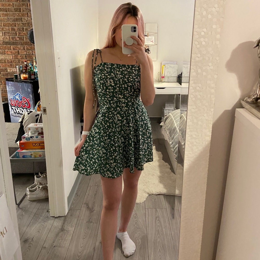 Zaful Green Floral Dress